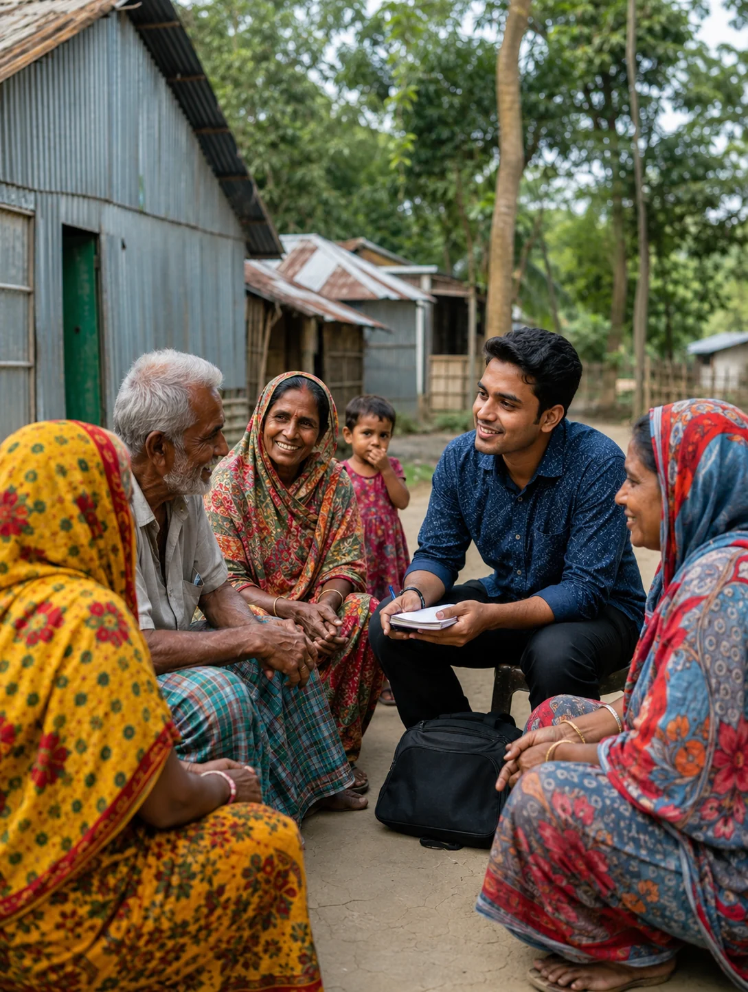 Community field visit in rural Bangladesh